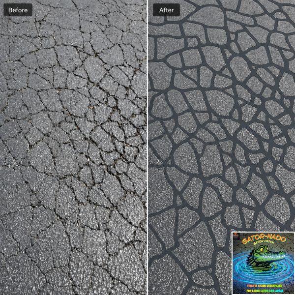 Alligator cracking before and after Gator-Nado