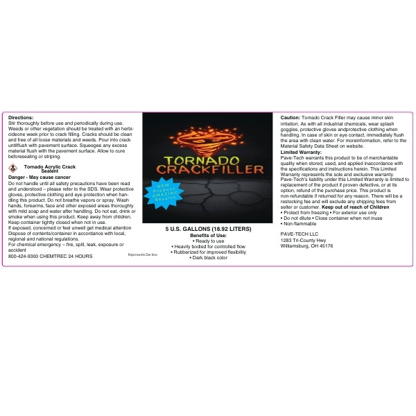 Tornado Crackfiller – Professional Pavement Crack Sealant (5 Gallon Bucket)